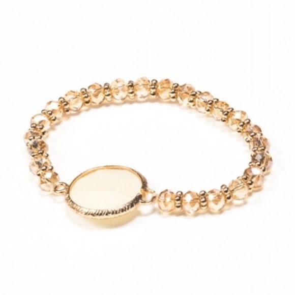 BLACK CRYSTAL GOLD STRETCH BRACELET - Picture 2 of 3